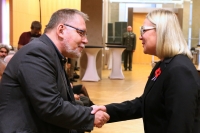 Rudolf Vévoda receives the 3rd Resistance award from Defence Minister Jana Černochová