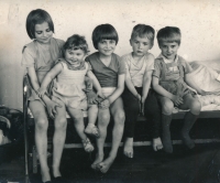 Němec family children, 1966. From left Markéta, Veronika, Pavla, Ondřej