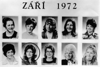 Photo board from work, a whole bunch from the Horticultural Works , who grew gerberas and carnations. The witness is pictured below, second from the left. Pilsen, 1972