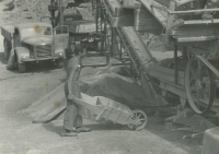 Martin Lis during summer job at a quarry, 1st half of the 1950s