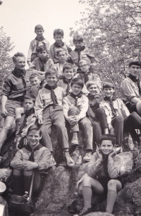 Witness (above left) in the restored Junák organization; Babí lom, late 1960s