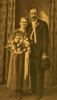 Grandfather Johann Schnaubelt in Germany with his second wife Aloisia