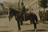 Vladimír Bohumil Šoffr as an officer of the Czechoslovak army in Trenčín during the visit of President Beneš, 1930s