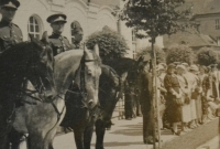 Vladimír Bohumil Šoffr, father of the witness, in Trenčín during the visit of President Beneš, 1930s