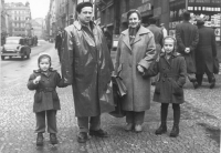 With her parents and older sister Dorota, Markéta on the left, Prague, 1957
