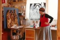 Restoration of a 15th century relief and workshop in Oakland (USA), 1989