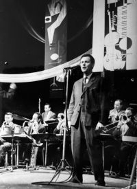 Karel Vlček at the National Dance Orchestra Show in Pardubice, 1965