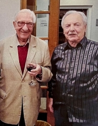 Karel Vlček (right) with Gustav Oplustil (scriptwriter, dramaturg and director), 2020