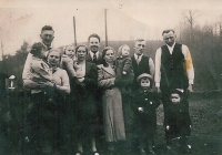 Mother's sisters with their husbands and children in 1941