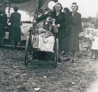 Grandfather Johann Schnaubelt in Germany in a wheelchair