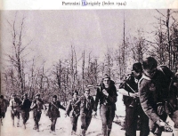 Nuri Sallaku first from left with partisans / Albania / 1944