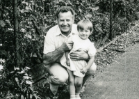 Arnošt Obrusník with his daughter Karla in 1966