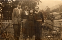 Mother's parents and siblings, Domašov 1946 or 1947