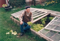 Father of the witness Josef Retr at the greenhouse, 1990s