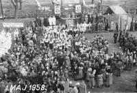 May Day celebrations in Rychnov near Jablonec nad Nisou in 1958