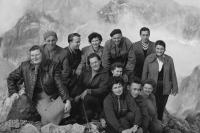 Father of the witness (second from left) on a company trip to the Tatras, 1950s