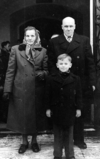 Ladislav Jaworek with his parents, about 1954