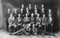 Ladislav Jaworek's father František Jaworek as a recruit (lying on the bottom left), 1928