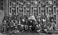 Frantisek Jaworek's father (second from left above) with a collective of coke makers, Karviná, about 1943