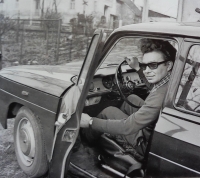 Jiří Stehlík in the second car - a Renault 8, the family got it from his wife's sister who married in Holland