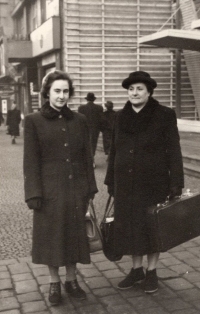 With her mother, Prague, 1950s