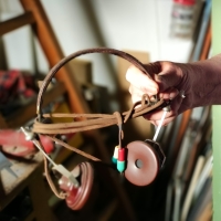 Headphones from the military service, during which Jiří Stehlík served as a radio operator