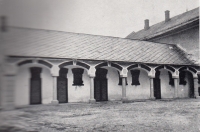 Stables on Ludmila Zatloukalova-Coufalova's farm, view from the outside