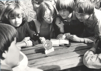 Miloš Müller at the Pionýr elementary school, which was run in the form of a hiking club