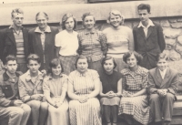 Jiří Havlíček in high school, far right in top row, Šumperk, 1952/1953