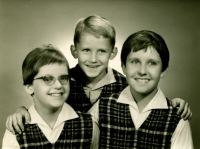 Daniela Ženatá on the left with her siblings, 1965