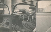 Zoltán Czvengrosch's father František Czvengrosch worked as a car electrician, early 1960s