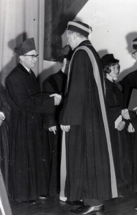 Jiří Fiala at his graduation ceremony in 1967