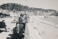 Zuzana Bílková's mother Anna Vlková in the centre, Nice, France, 1948