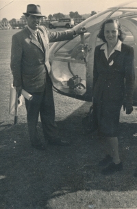 Zuzana Bílková's parents at the Air Display in London, 11 September 1947