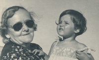 With grandmother Anna Bílková, Prague, 13 August 1953