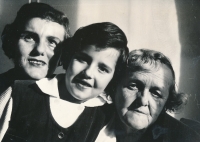 From left: Anna Vlková, Zuzana Bílková and Anna Vlková Sr, Prague, 1957