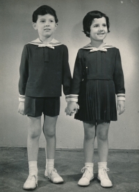 Zuzana Bílková (right) at a fashion show, Prague, 1956