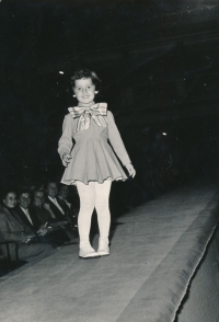 At a fashion show, Prague, 1957