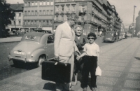 With grandmother and father, Prague, June 1960