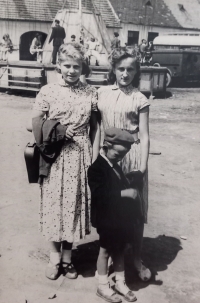 With a friend at a fair, 2nd half of the 1950s