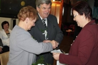 Jan Chloupek with his wife during the golden wedding celebration