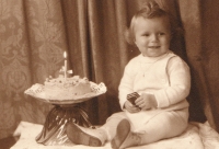 Štěpán Faber celebrates his first birthday, 1948