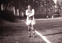 Adolf Lick in a football jersey