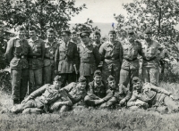 Basic military service in Záluží u Most in 1957-1959, Private Antonín Najser standing in the third row from the right