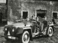 Practice ride at the army in Dolní Ročov in 1957, Antonín Najser second from the left