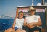 With my son Jirka on a boat on holiday in Croatia, about 1999