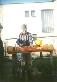 At the pig killing, Prosečné, about 2003