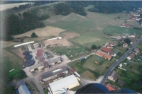 Farm of the Basař family in Prosečné, photographed from a drone, 2011