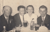 With his sister and father Josef, 1960