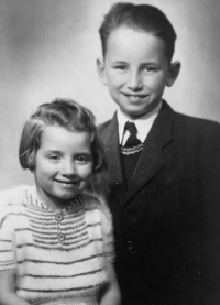 Stanislav Mašek with his sister Svatava Mašková, early 1950s